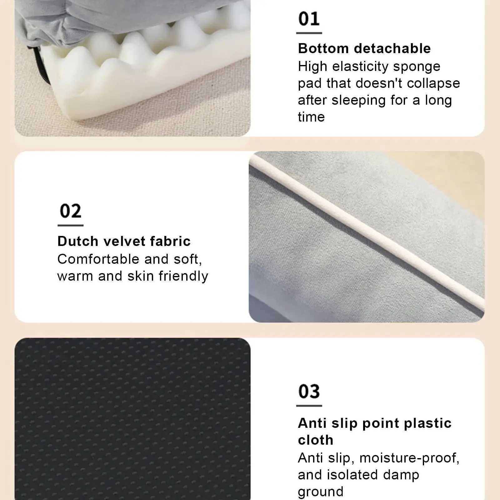 Dutch Velvet Dog Bed Autumn Thick Warm Square Dog Sofa Bed Soft Detachable Wave Sponge Pad Pet Dog Accessories X250412
