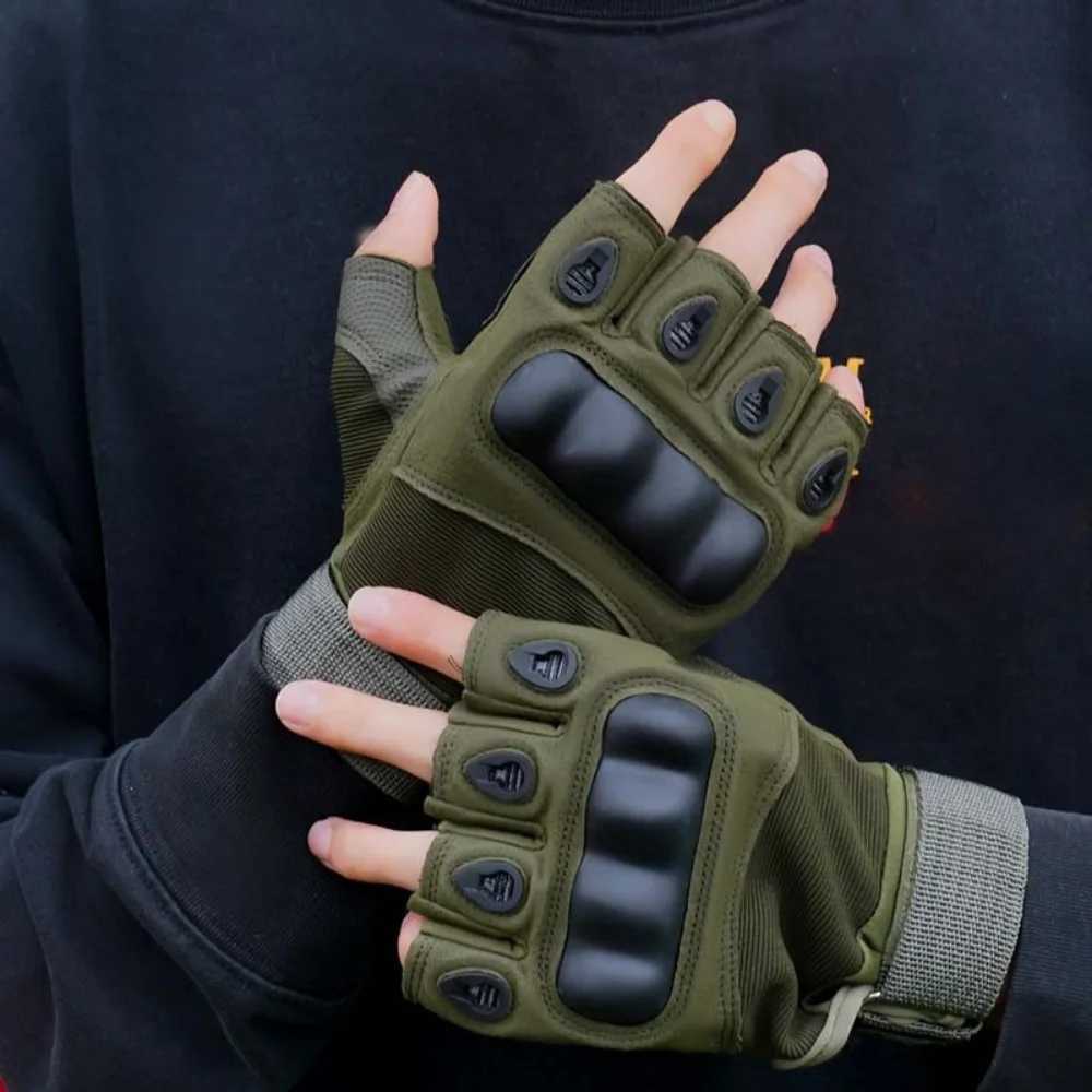 Fingerless Motorcycle Cycling Gloves for Men Outdoor Tactical Gloves Shooting Hunting Motorcycle Bike Glove Bicycle AccessoriesC250412