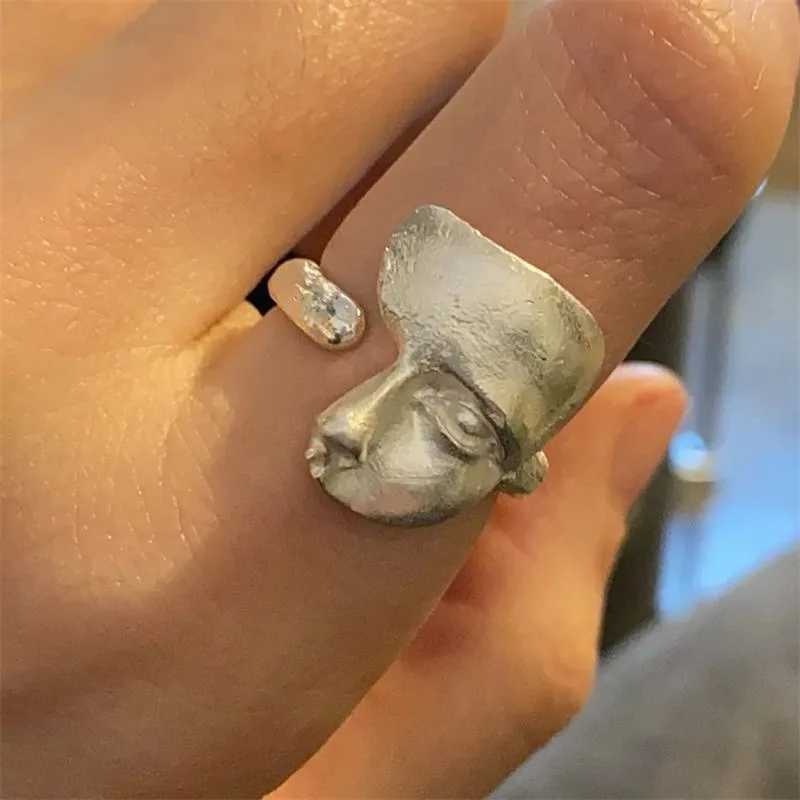Creative Mystical Masked Faces Ring Goth Style Personality Mask Open Rings for Men Women Jewelry GiftXJ250412