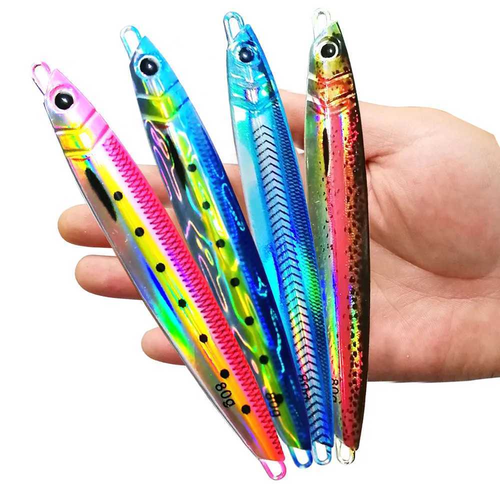1PC Slow Falling JIg Lure 60g80g120g150g200g250g Fishing UV Jig 3D Print Angler Metal Hard Bait Sinking Jigging Pesca Bait Z250411