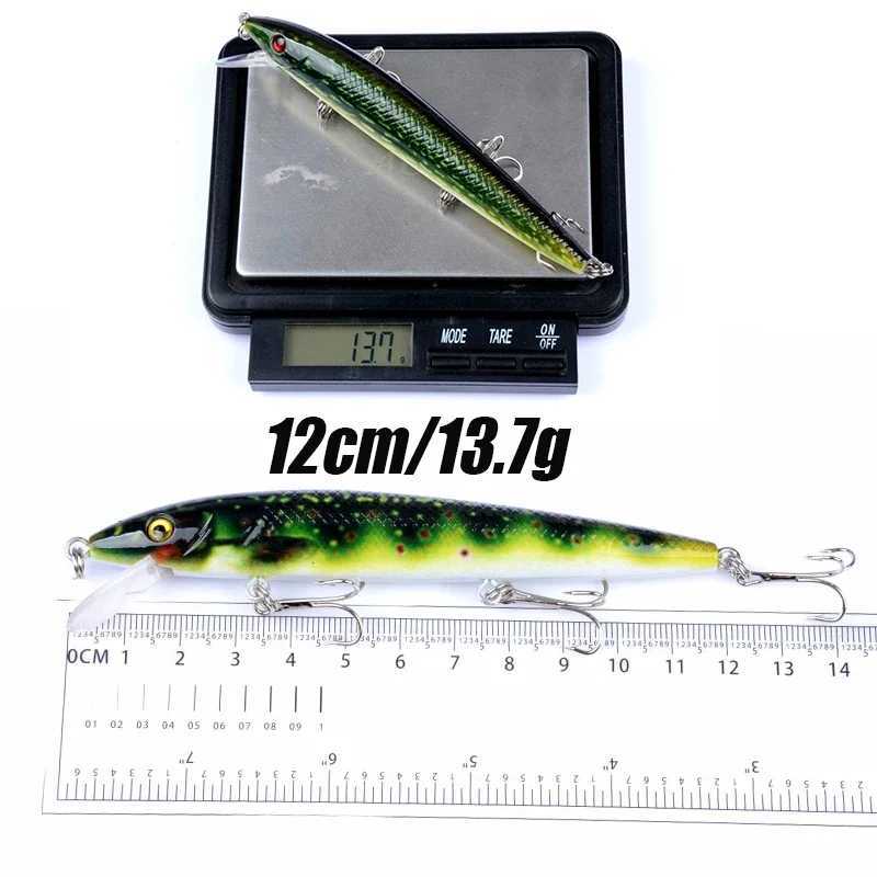 1Pc 12cm 13.5g Minnow Fishing Lures Floating Wobbler Swimbait Artificial Hard Bait for Bass Pike Crankbait Tackle With Hooks Z250411