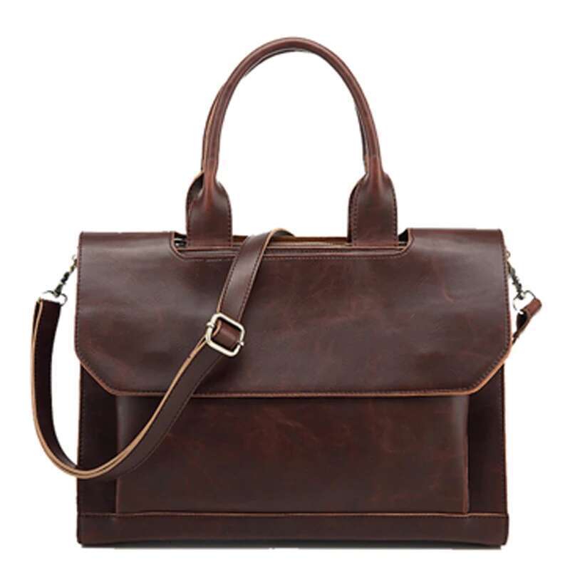 2021 New Women Handbags Ladies Business A4 File Briefcase 14 Inch Laptop Female Leather Shoulder Messenger Bag Travel Bags