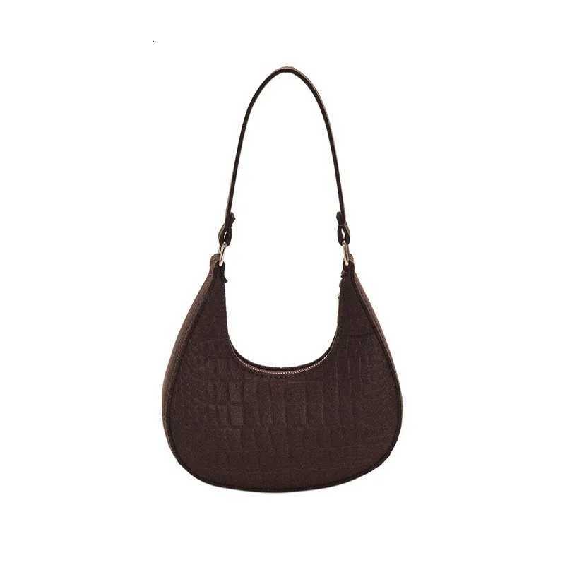 Solid Color Temperament Womens Bag 2025 Trend Korean Version Summer New Item Stone Pattern Armpit Bag Casual HandbagT2511112
