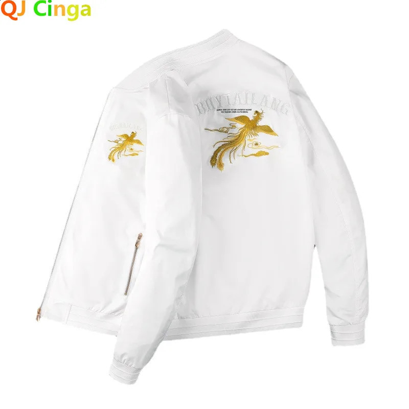 Spring Mens Corduroy Letter Printed Jacket Casual Business Jacket Retro Collar Bomber Jacket 250411