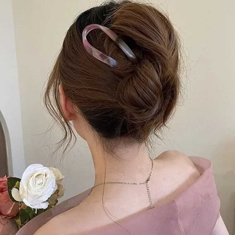 U-shaped hair clip womens meatball headband simple Chinese style hair clip modern style and warm hair accessories Y2504012