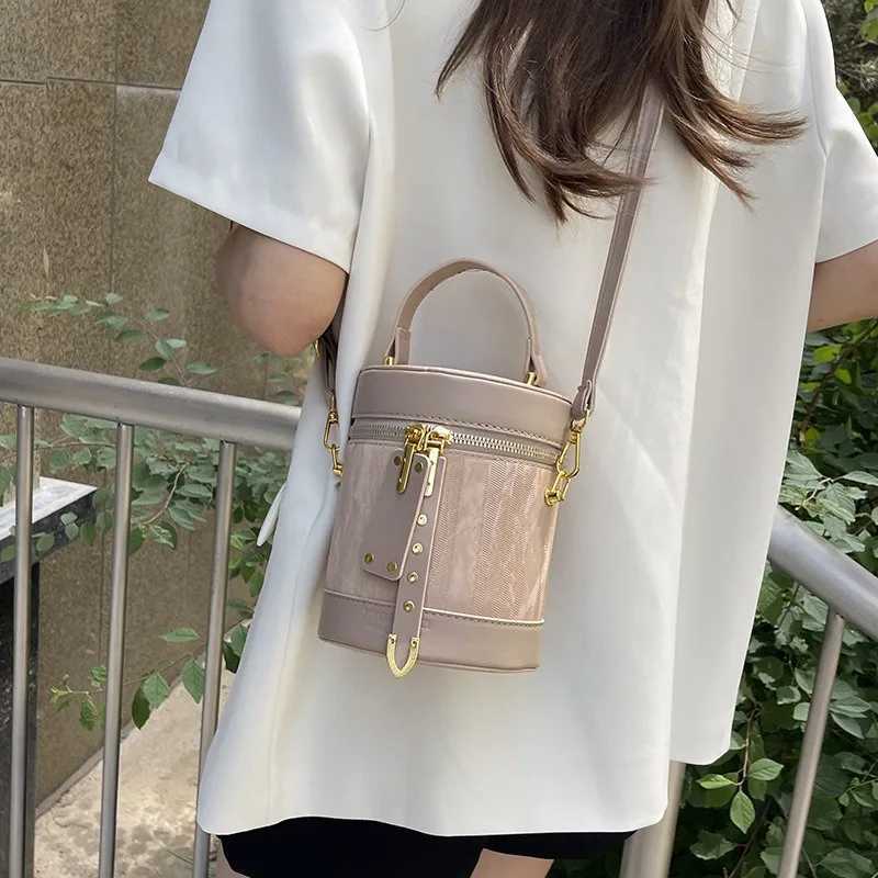 1 fashionable cylindrical design handbag and cross body bucket bag PU leather casual shoulder bag Versatile lightweight and durableXJ250412