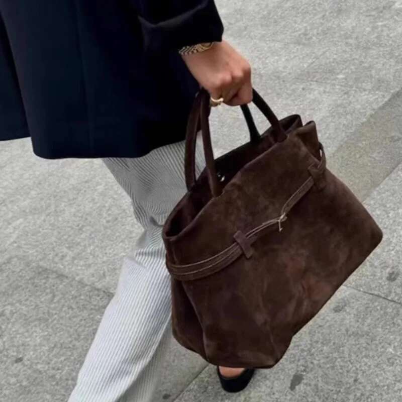 Designer Suede Shoulder High-End Portable Tote Crossbody Bag For Women 2024 Winter New Style