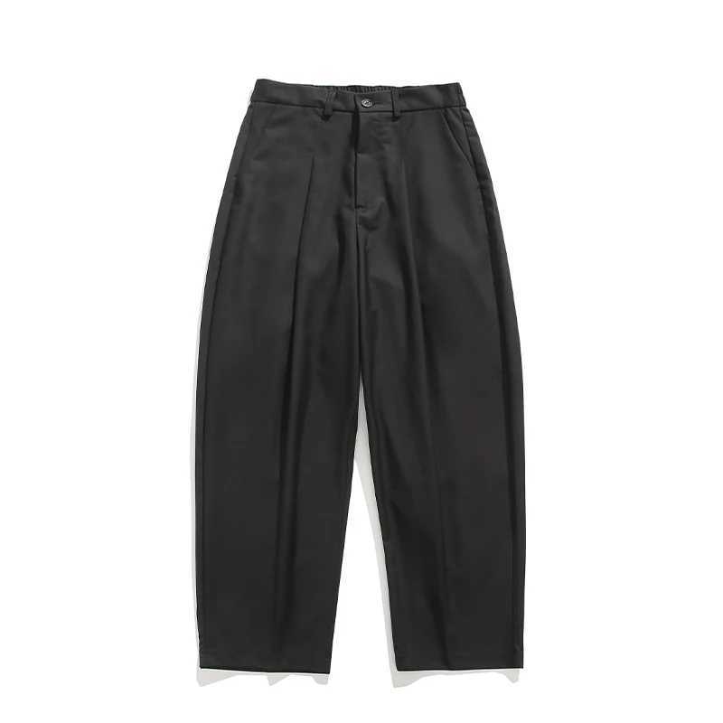 Grey suit pants mens oversized fashionable black dress pants mens Korean loose wide leg pants mens office formal mens M-3XL W250411