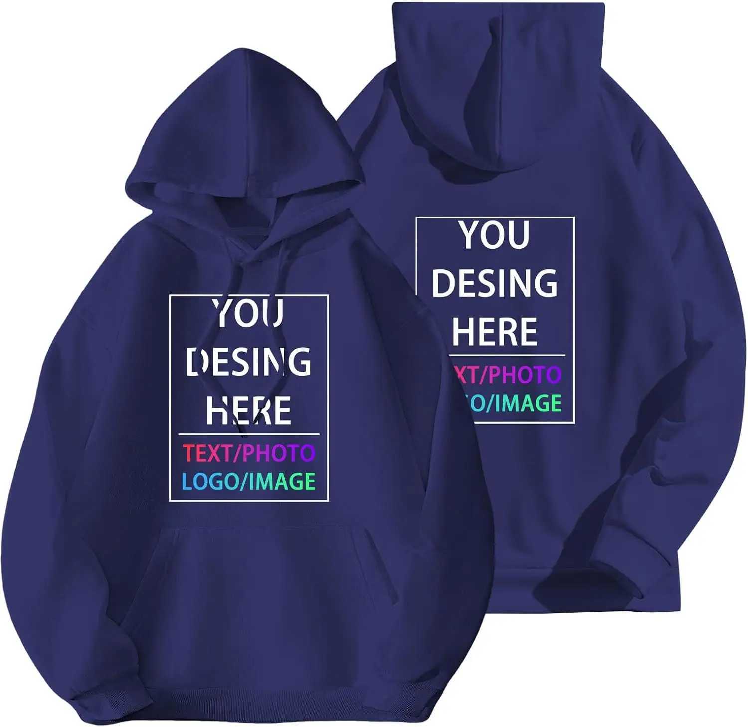 POD customization Custom Hoodie Custom Hoodies for Men and Women Design Your Own Customized Add Your Text Photo Hoodies Adjustable Drawstring TopsT251
