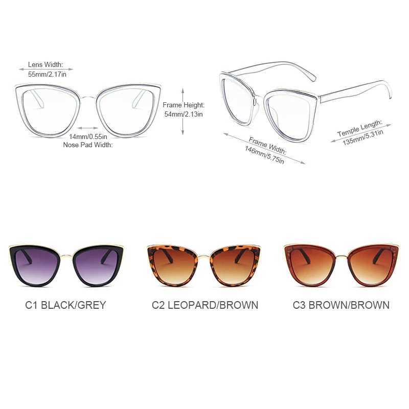 Classic Cateye Women Sunglasses Vintage Anti-glare Sun Glasses Female Fashion Leopard Driving Travelling Shades UV400 Z250411