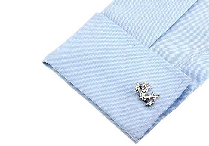 Mens retro cufflinks with Flying Dragon design high-quality brass material silver cufflinks wholesale and retailT250412