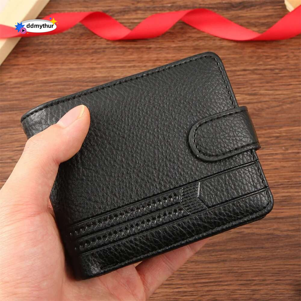 Men Wallets Leather Zipper Man Slim Card Horders Quality Male Short Multi-card Wallet Coin Pocket Purse ddmythur