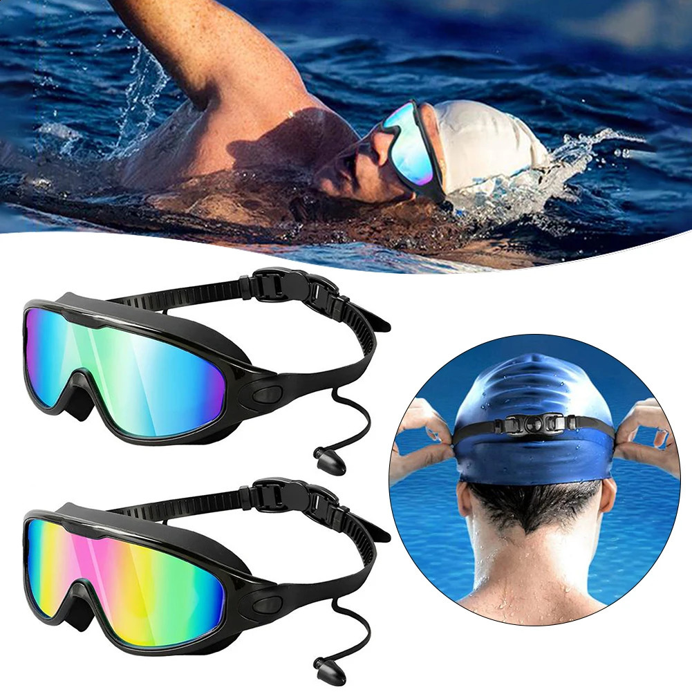 Adult Electroplated Swim Goggles Uv Protection Waterproof High-Definition Large Frame Swimming Goggles For Women Men Swimming 250411