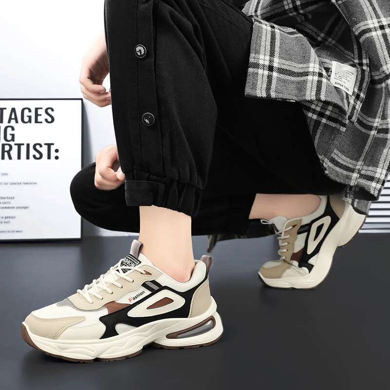 2025 men's casual thick height shoes, anti slip designer, fashionable running shoes, men's shoes