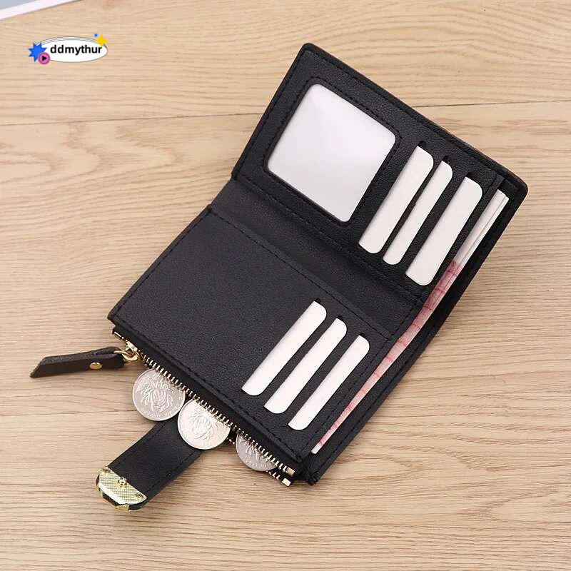 Fashion Trend Clutch Female Money Clip Wallet Small Zipper Brand Leather Purse Ladies Card Bag for Women ddmythur
