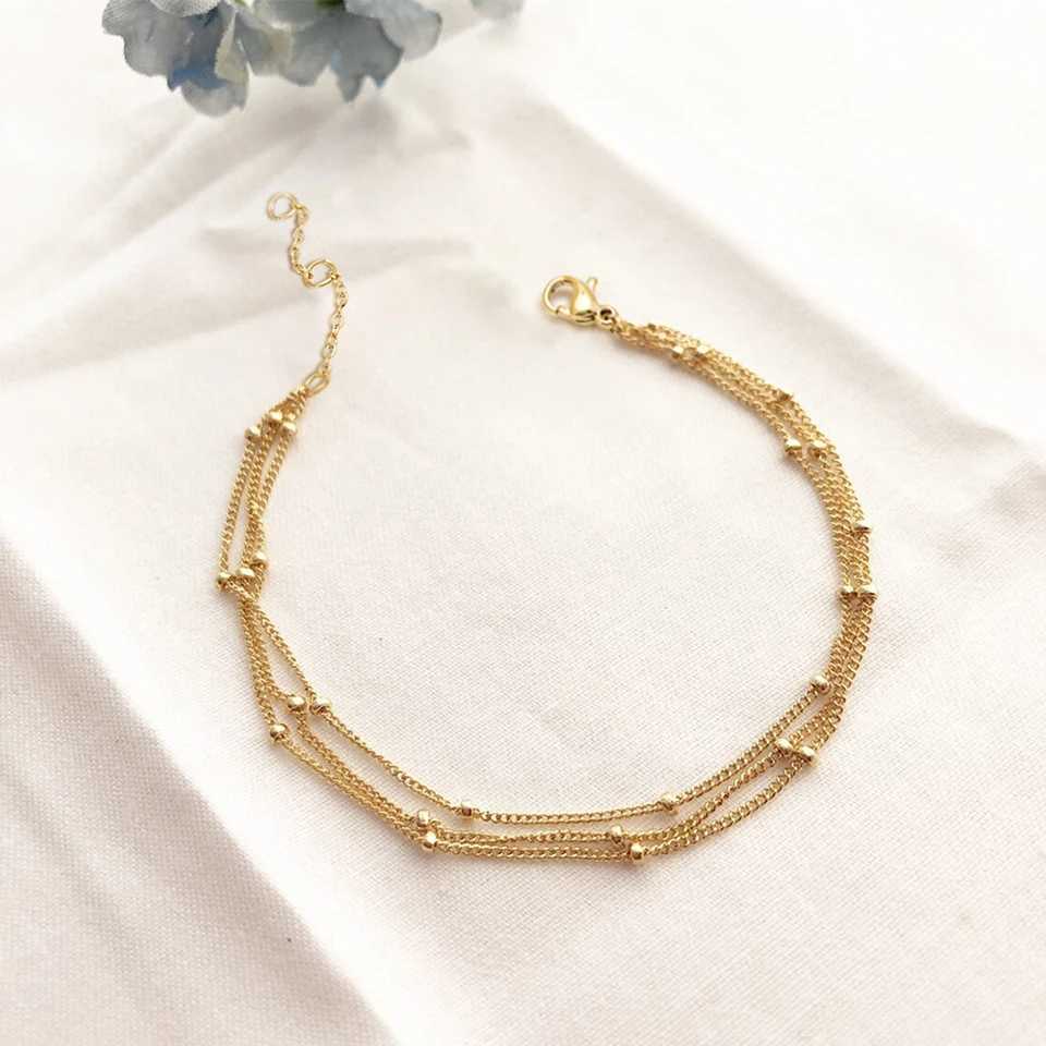 eManco Simple Womens Ball Chain Bracelet New Layered Thin Beads Accessories Stainless Steel Jewelry Gifts WholesaleC250411