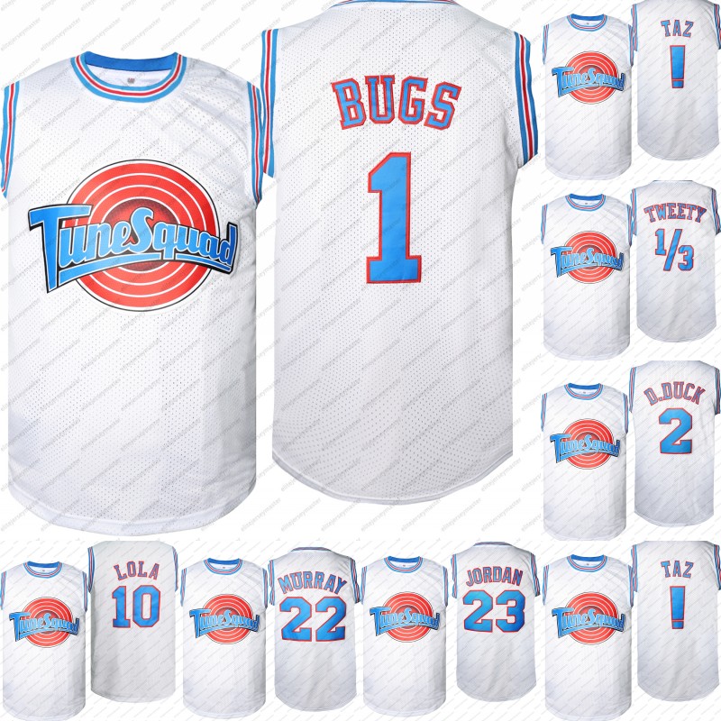 In stock Tune Squad TAZ BUGS TWEETY D.DUCK LOLA TAZ MURRAY Basketball Jerseys Double Stitched Name Number comfortable and breathable sports basketball
