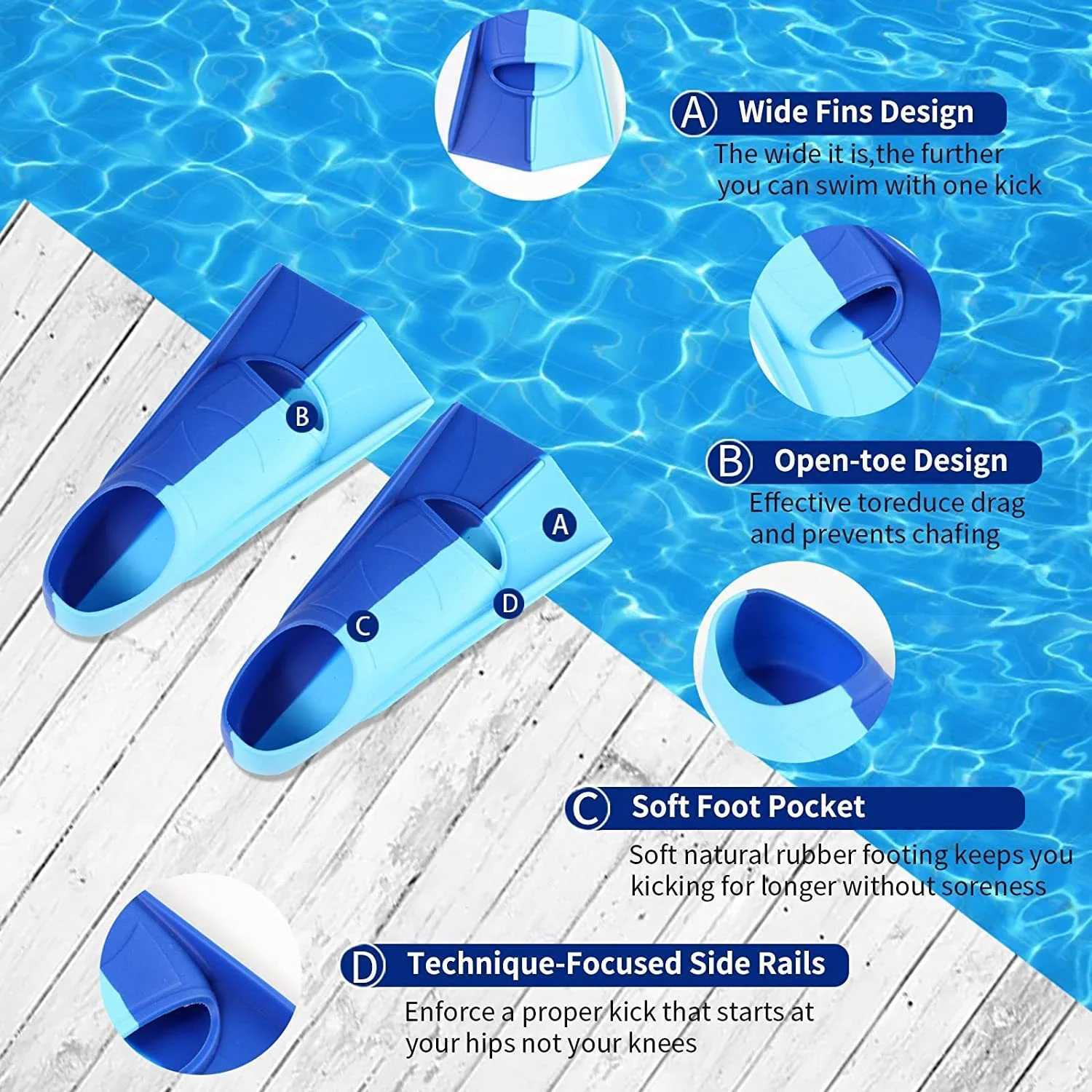 Professional silicone short flip frog shoes for children without swimming or snorkeling equipment finsY250412