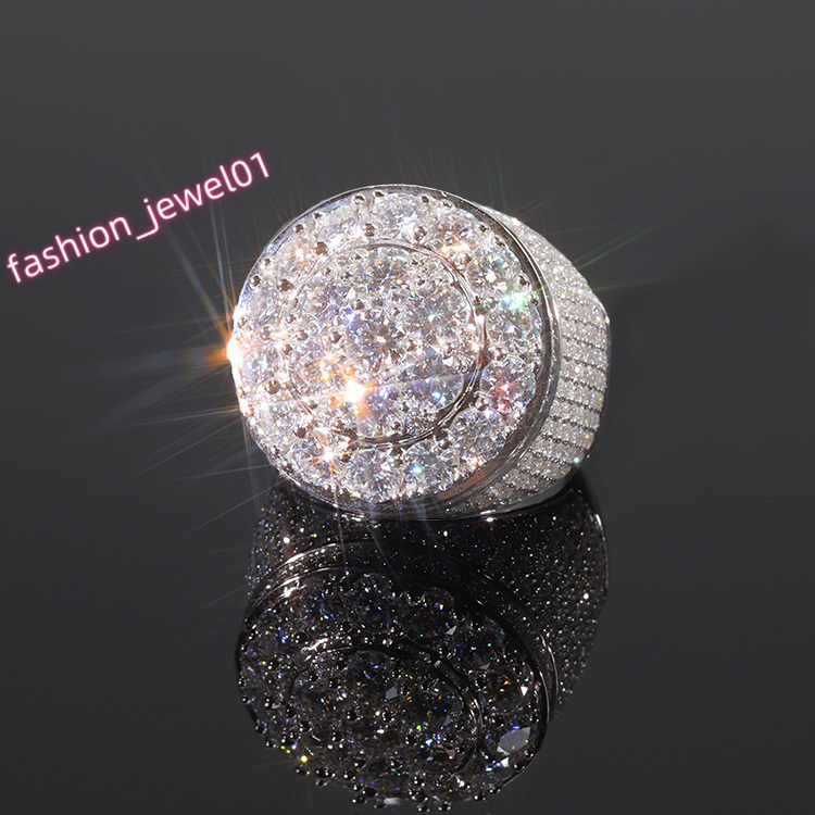 Wholesale Hip Hop Style 14K 18K Gold VVS Moissanite Men Ring Iced Out S925 Silver Diamond Cuban Link Star Rings