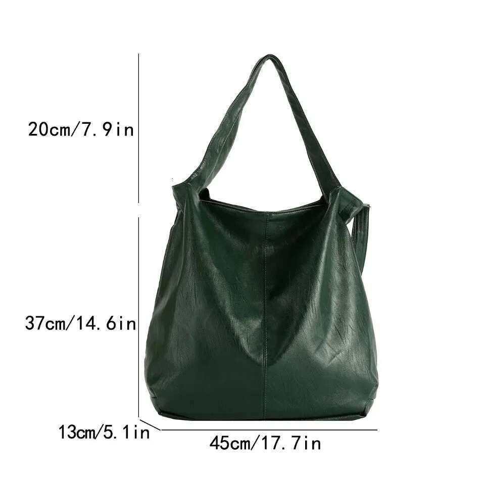 VONMONAN Fashion Big Soft Leather Tote for Women Trendy Female Simple Large High Capacity Retro Shoulder Side Bag Handbags