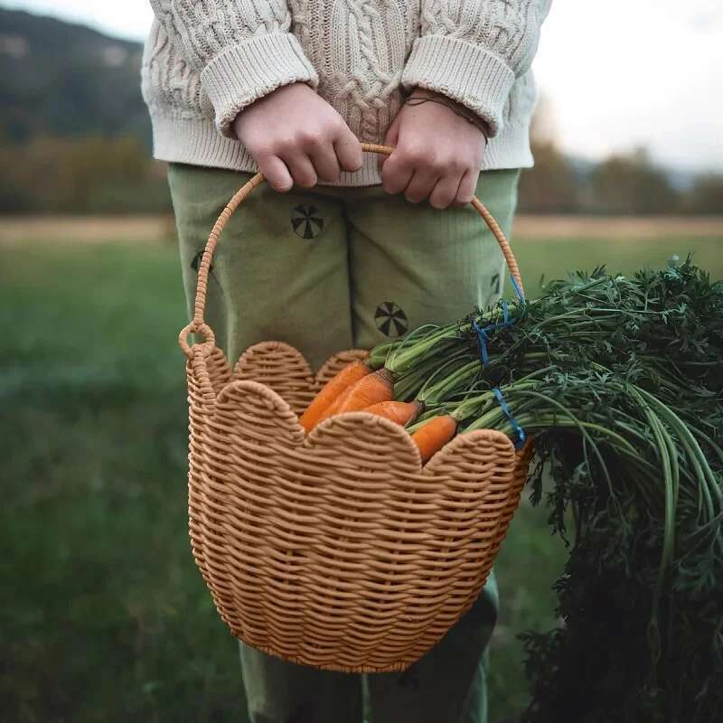 Handmade Wicker Rattan For Women Bohemian Straw Picnic Basket Handbags Travel Beach Bags 2025 Knitted Woven Bag Storage