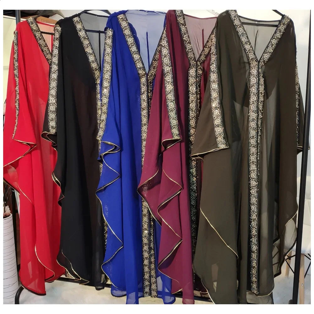 Ramadan Abaya Dubai Kaftan Muslim Headscarf African Evening Dress Female Kimono Robe Caftan Islamic Clothing 250411