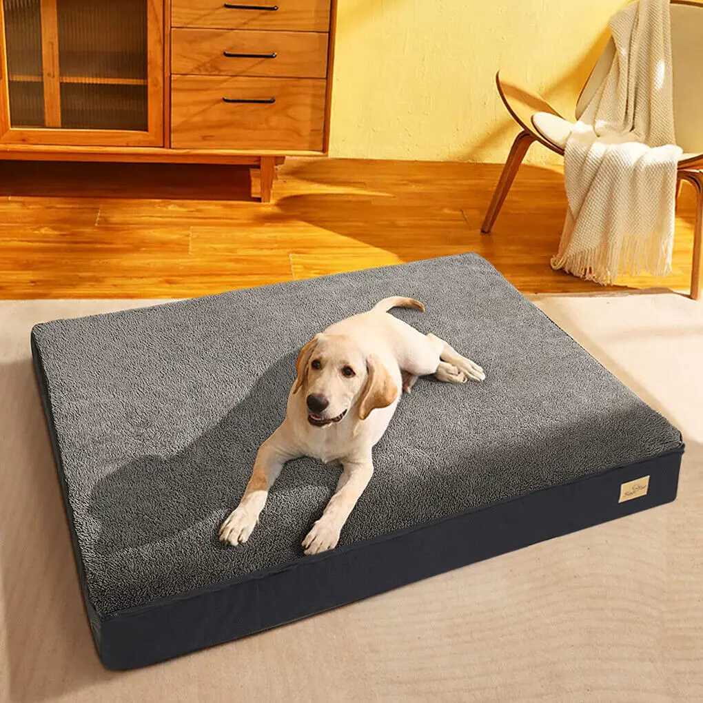 M L XL 2XL Dog Bed Giant Pet Orthopedic Bed Memory foam Base Flat noodles Matte Mat with Washable Cover Waterproof X250412
