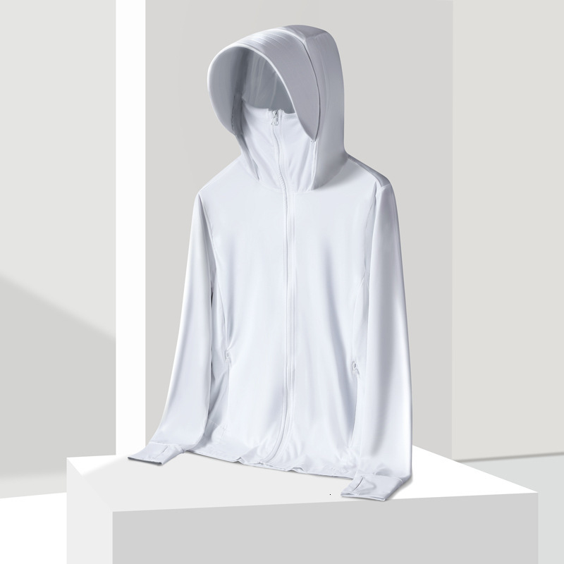 Sunscreen Clothing for Women in Summer Uv Protection Sun Protection Hooded Skin Clothing Thin and Breathable Ice Silk Sunscreen Clothing Fishing Cloth