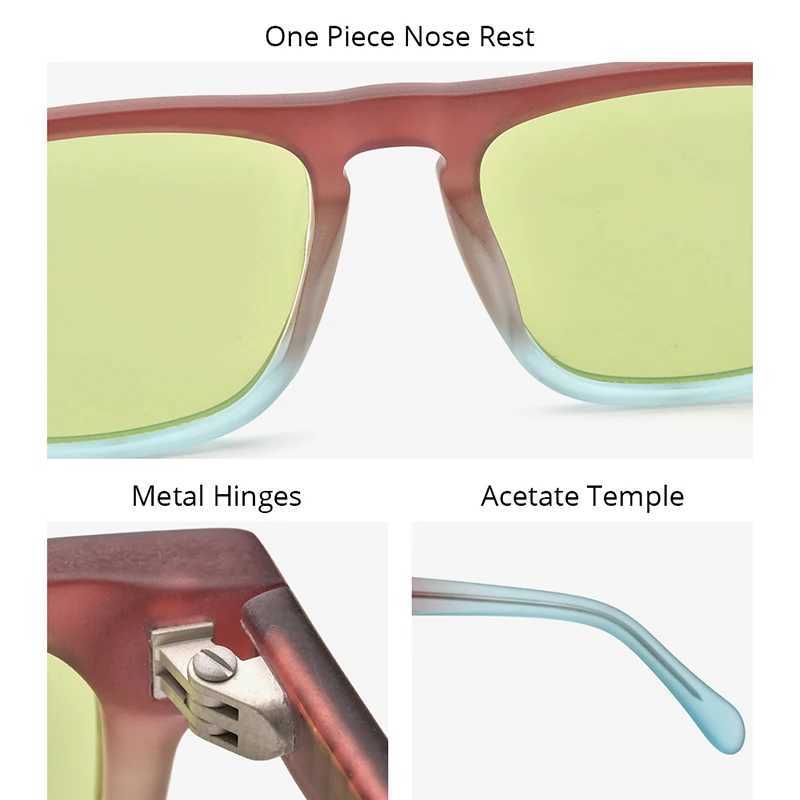 HEPIDEM Acetate Polarized Sunglasses Men Vintage Square Trendy Famous Luxury Brand Designer Transparent Sun Glasses y2k 9283C250411