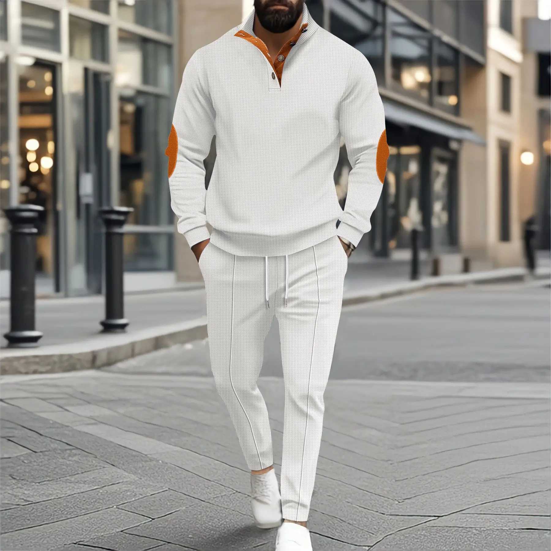 2025 New Trend Sports 2-piece Set Simple Fashion West Coast Breathable Business Leisure Warm Mens Spring/Summer 2-piece SetXJ250412