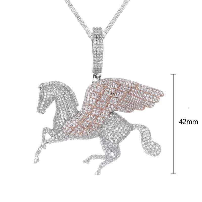 Custom Cartoon Diamond Pendant Fine Jewelry Custom High Quality Flying Sweat Blood Horse Charms