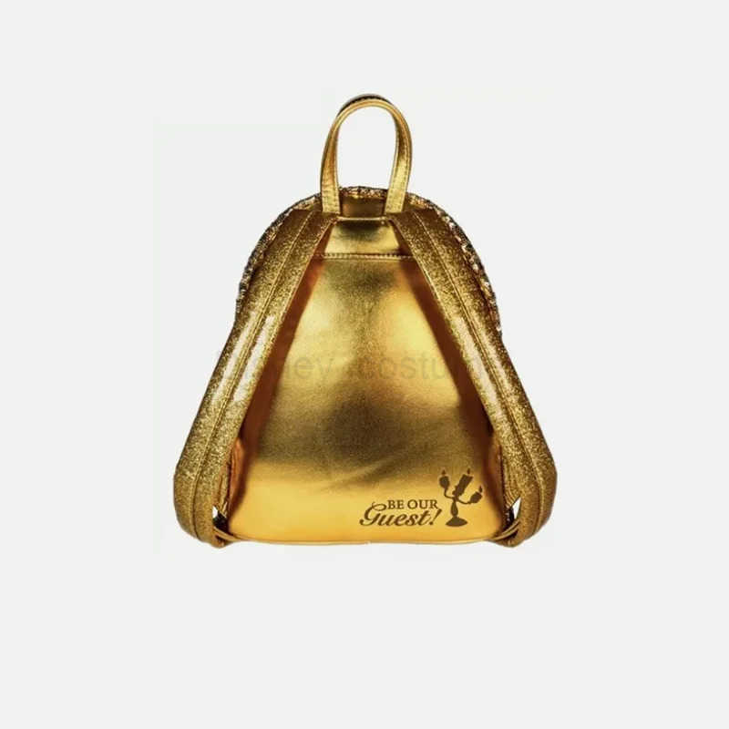Disney New Loungefly Disney Beauty And The Beast Lumiere Sequin Mini Backpack Girl Gift X250412