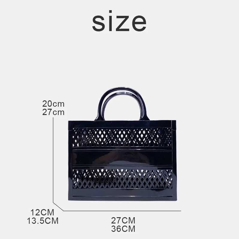 Fashion Jelly Buns Tote Bags For Women Luxury Designer Handbags Purses 2024 New In PVC Hollow Top Handle Large Capacity ShoulderC250412