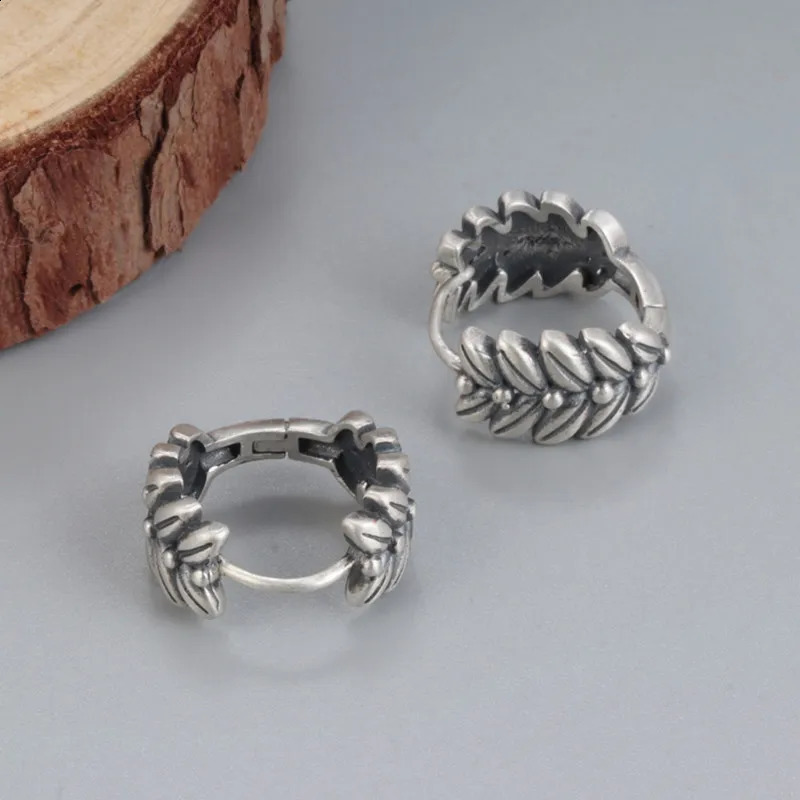 BOCAI 100% Genuine S925 Silver Jewelry Accessories Fashion Wheat Earrings Retro Ethnic Ear Buckles Fashion Gifts 250409