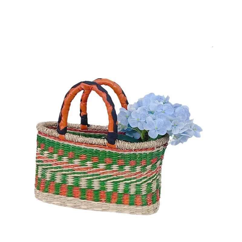 Seaweed Weaving Hand Nordic Beach Vegetable Basket African Element Wind Handheld Bag