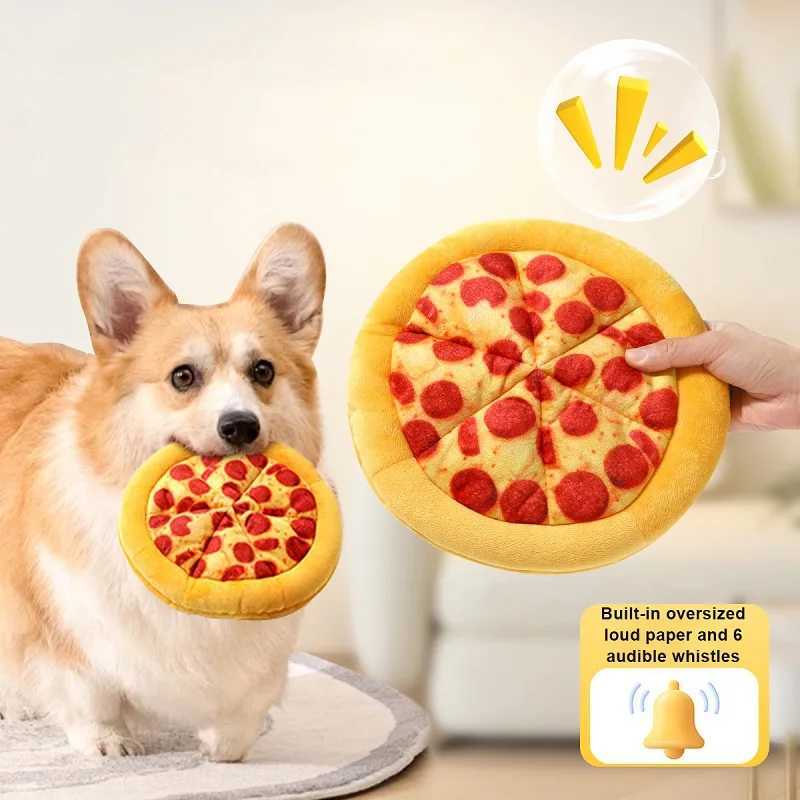 High Quality Plush dog toys donuts pizza shaped pet squeeze toys used for small dogs to clean their teeth small dogs to chew sound toys pet supplies T