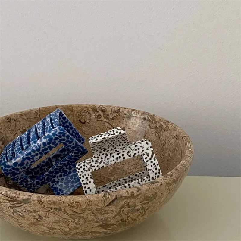 Acetic acid hair clip leopard print spot square dot geometric shark clip grab clip female hair accessory Y2504012