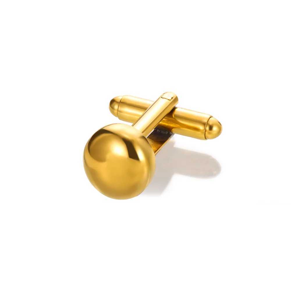 One piece cufflinks mens gold stainless steel wedding party mens tie clip jewelry shirt jacket cuffs mens giftT250412
