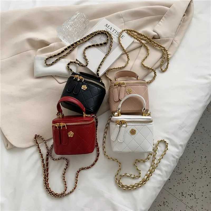 Mini Straw Bucket Crossbody bag For Women Summer Weave Womens Brand Handbags And Purses Fashion Chain Simple Shoulder BagsT2511112