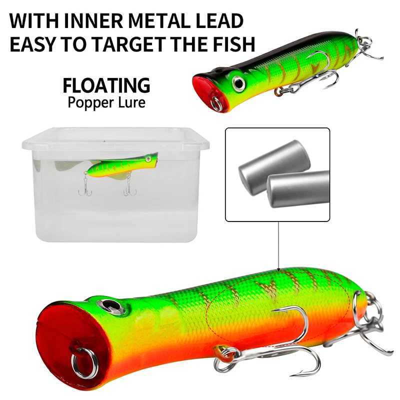 WESTBASS 1PX Silent Popper Lure 80mm-12g Floating Fishing Wobblers Long Casting Hard Bait Vivid Swimbait Crankbait Pesca Isca Z250411