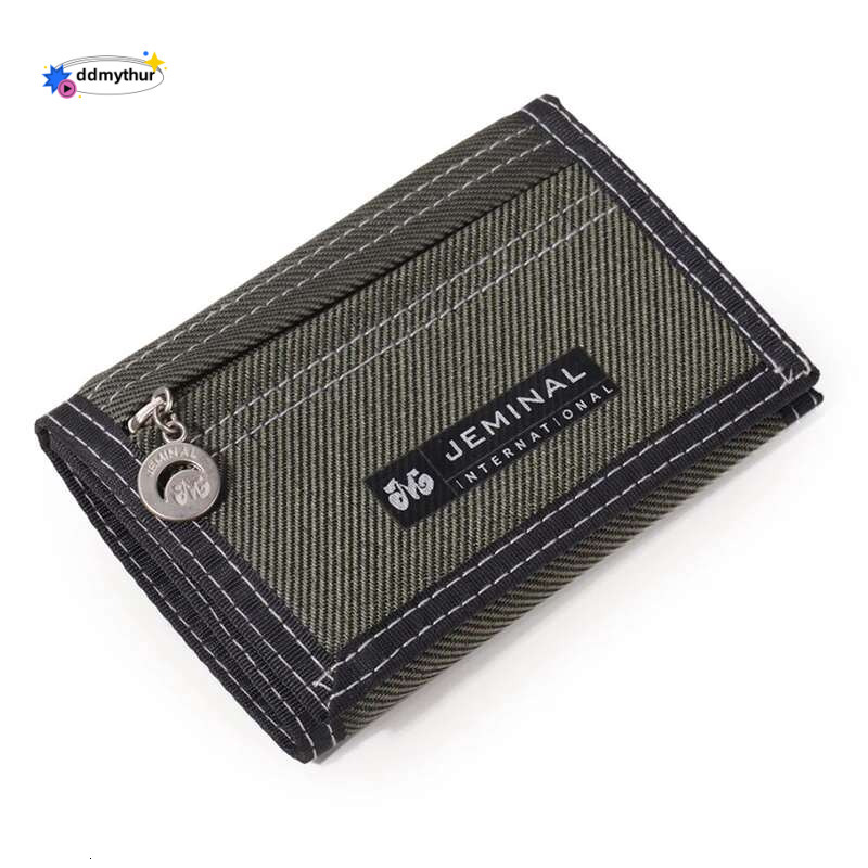 Canvas Short Trifold Men's Boys Wallets Purse with Coin Pocket Fashion Students Leisure Money Folder ddmythur
