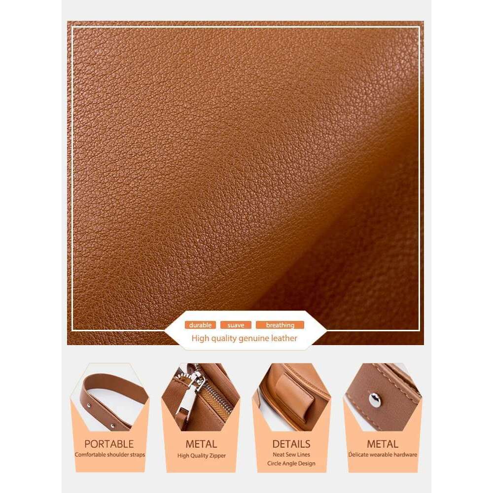Designer Bag Zency Women Brown Messenger Soft Leather Fashion Girl Handbags Designer Shoulder Large Capacity Hobo Bag Satchel 2024
