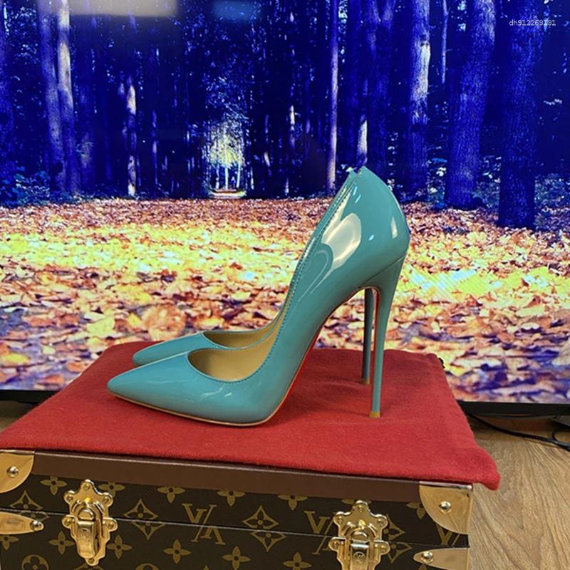 Dress Shoes Multi Color Customized 12cm Super High Heels Nude White Patent Leather Sexy Party Pointed Slim Heel Versatile Single Shoe