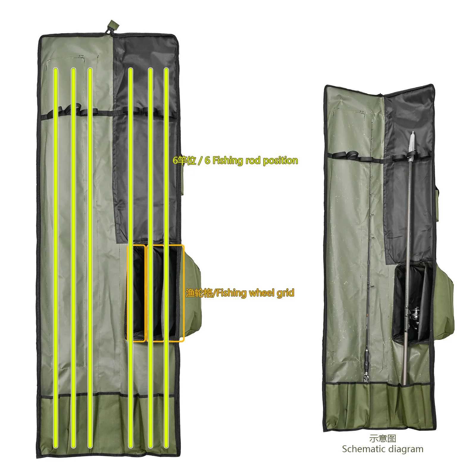 175/195CM Carp Fishing Rod Long Bag 1000D Oxford Protable Foldable Storage Case Large Waterproof Fishing Lure Tackle Bag Z250411