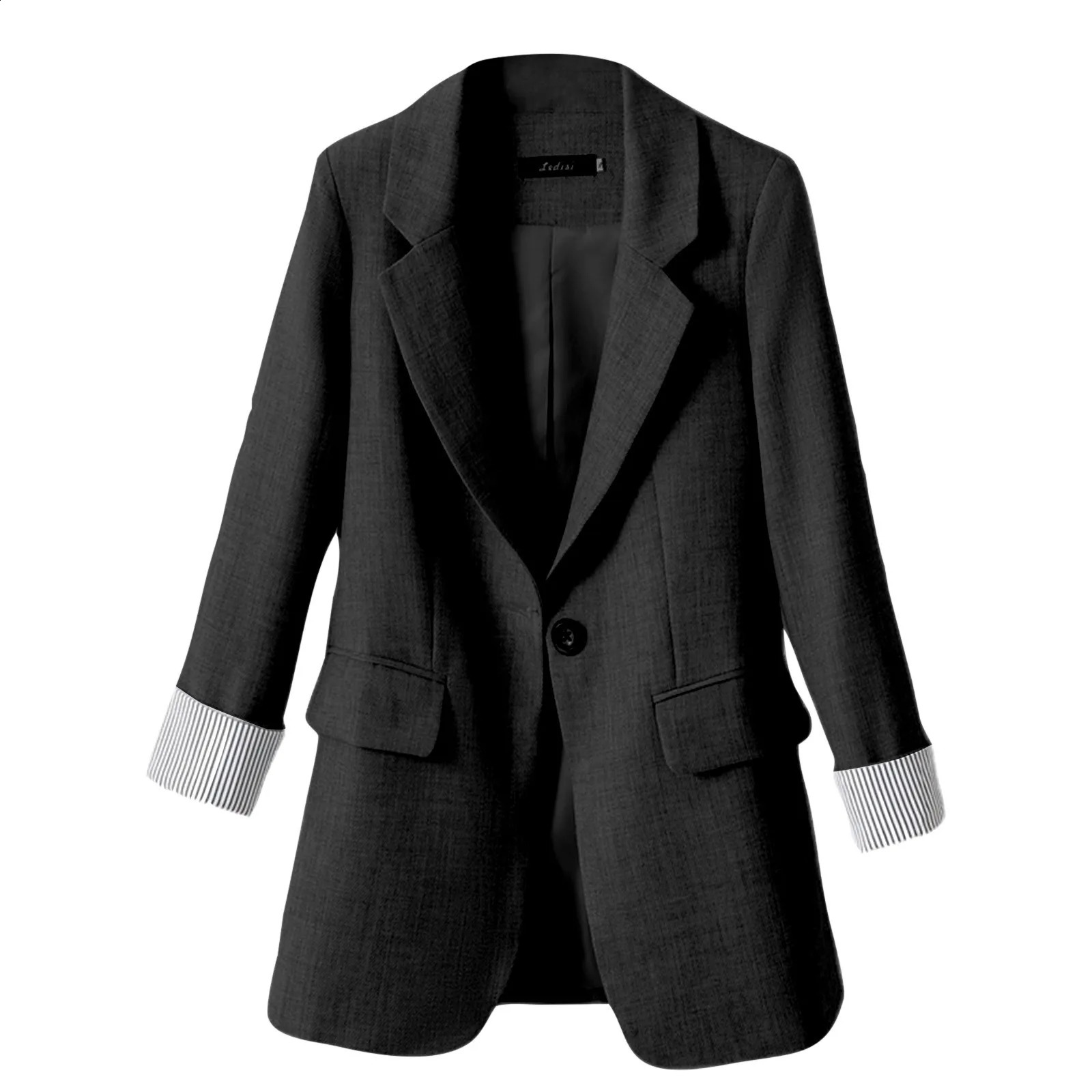 Office Lady Blazer Autumn Casual Plus Size Collar Oversized Womens Jacket Single Button 250407