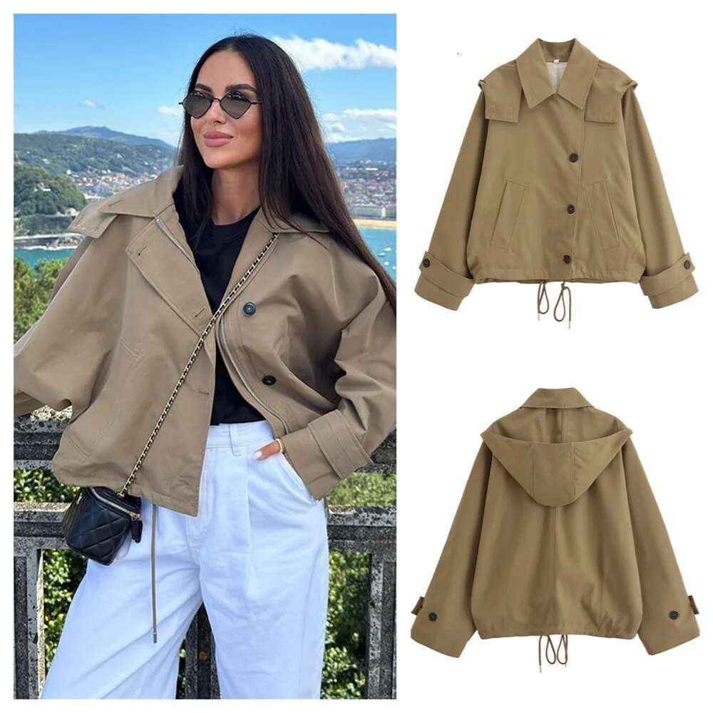 Designer Clothes Pb&Za2024 Autumn New Women's Clothing Temperament Commuting Loose And Simple Hooded Long Sleeved Short Jacket