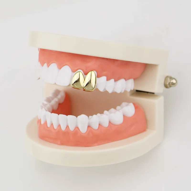 HipHop Tooth Grilz Cap Gold Plated Removable Top Dental Grill Punk Hat Cosplay Jewelry Gift W250412