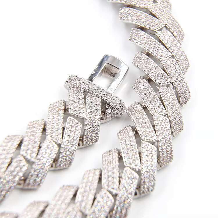 925 Sterling Silver 20mm Wide Vvs Moissanite Plated 14k Gold Cuban Link Chain for Necklace bracelet