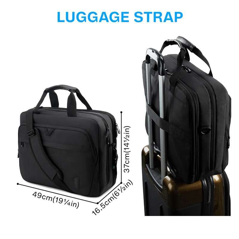 BAGSMART 17.3 Inch Expandable Men Women Computer Briefcase Laptop Shoulder Bag For Business Work Travel