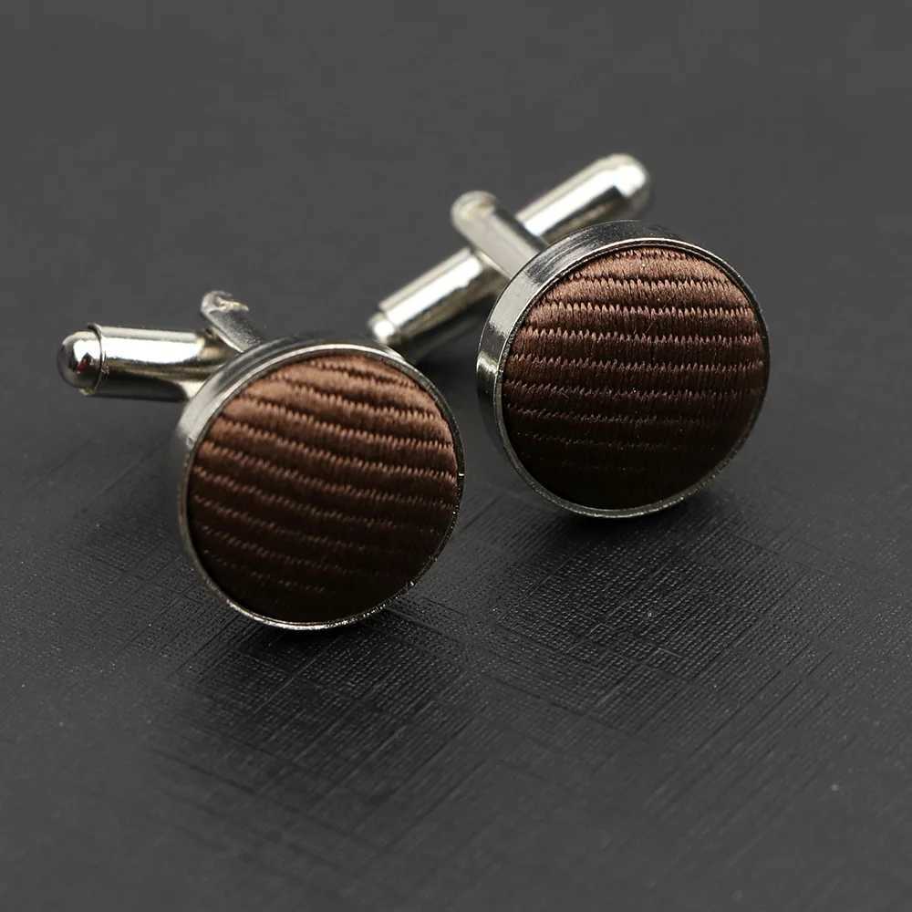 Classic fashion striped polyester checkered design cufflinks mens brand cufflinks high-quality jewelry accessoriesT250412
